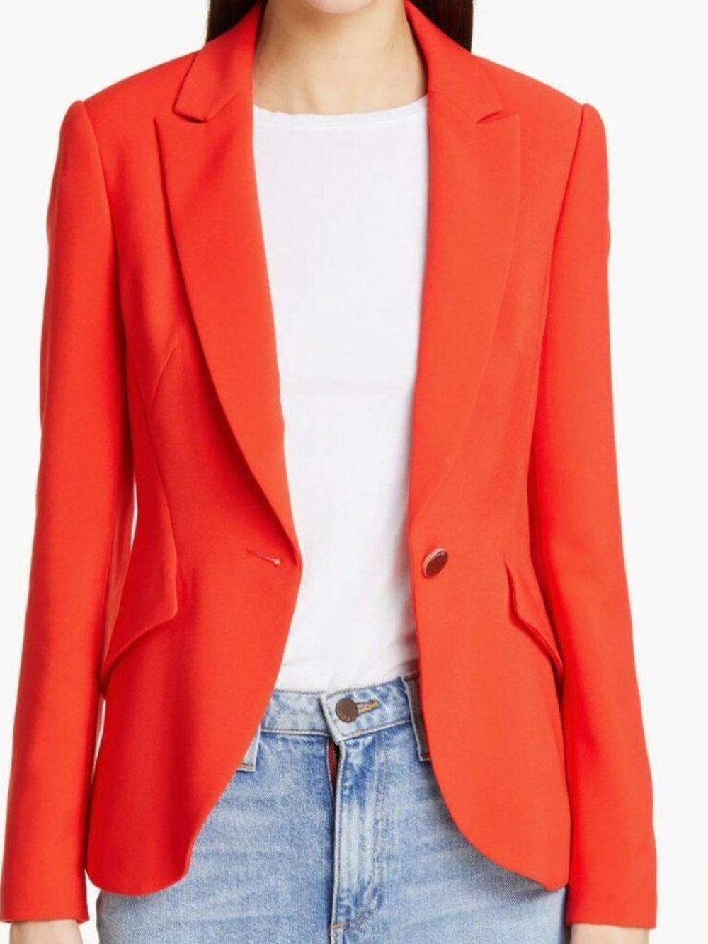 TED BAKER Women's Orange Single-Button Blazer Jacket TB Size 2 (US Size 6)